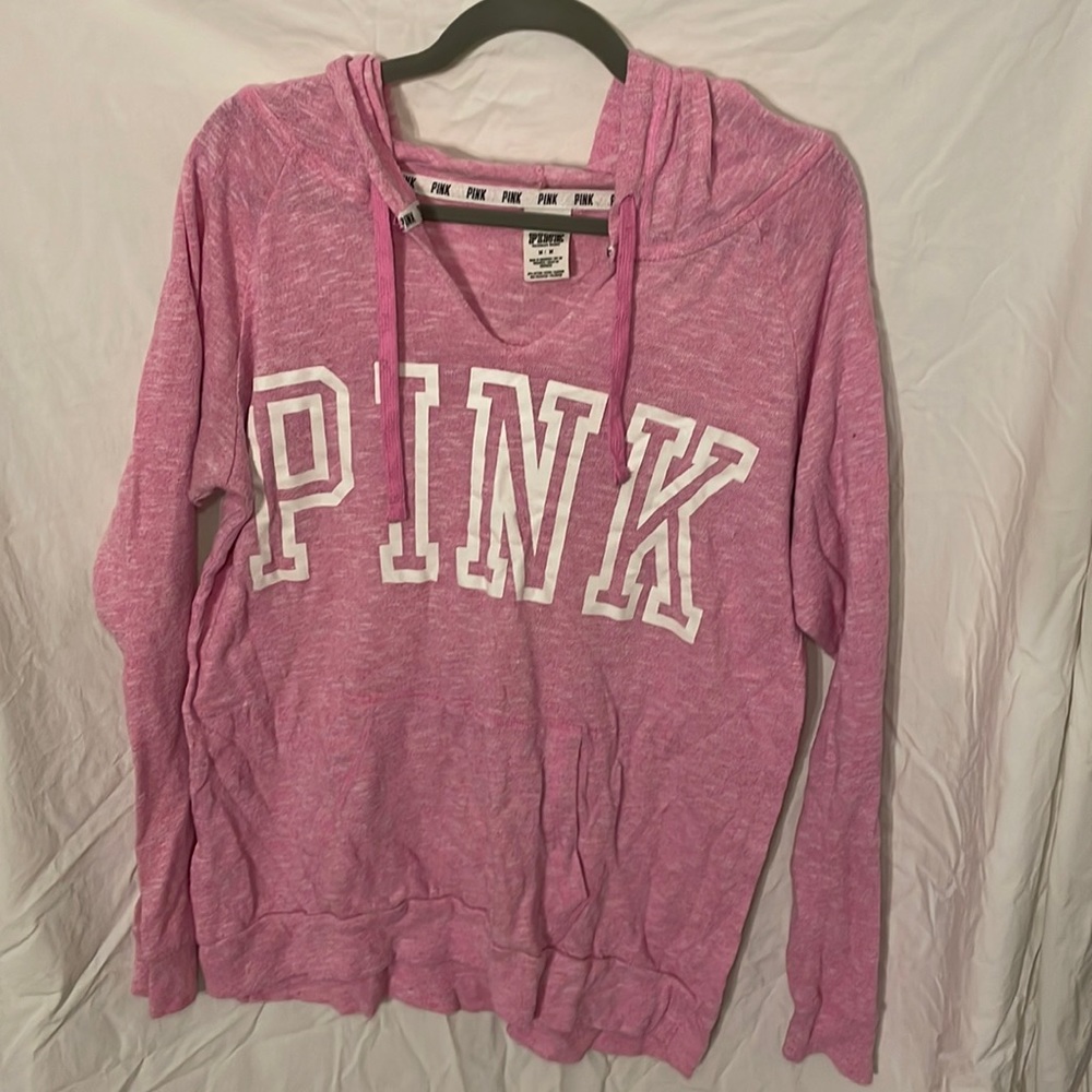Pink hooded shirt